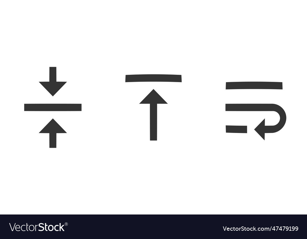 Set of 3 icons editor line collection Vector Image Set of 3 icons editor line collection