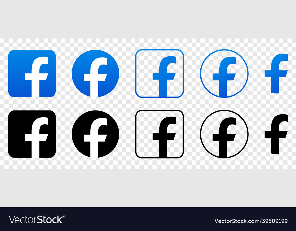 Set of facebook logo Royalty Free Vector Image