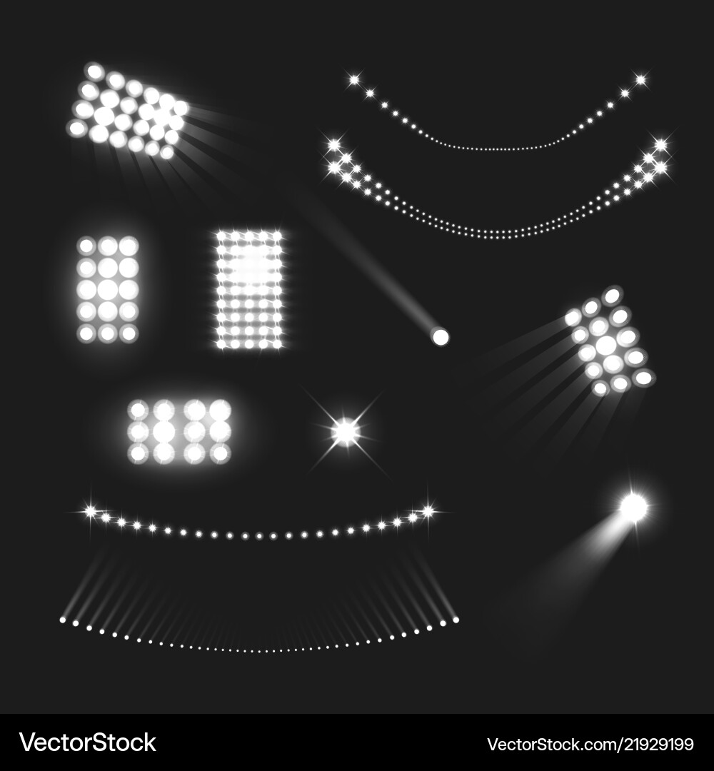 Stadium lights set Royalty Free Vector Image - VectorStock