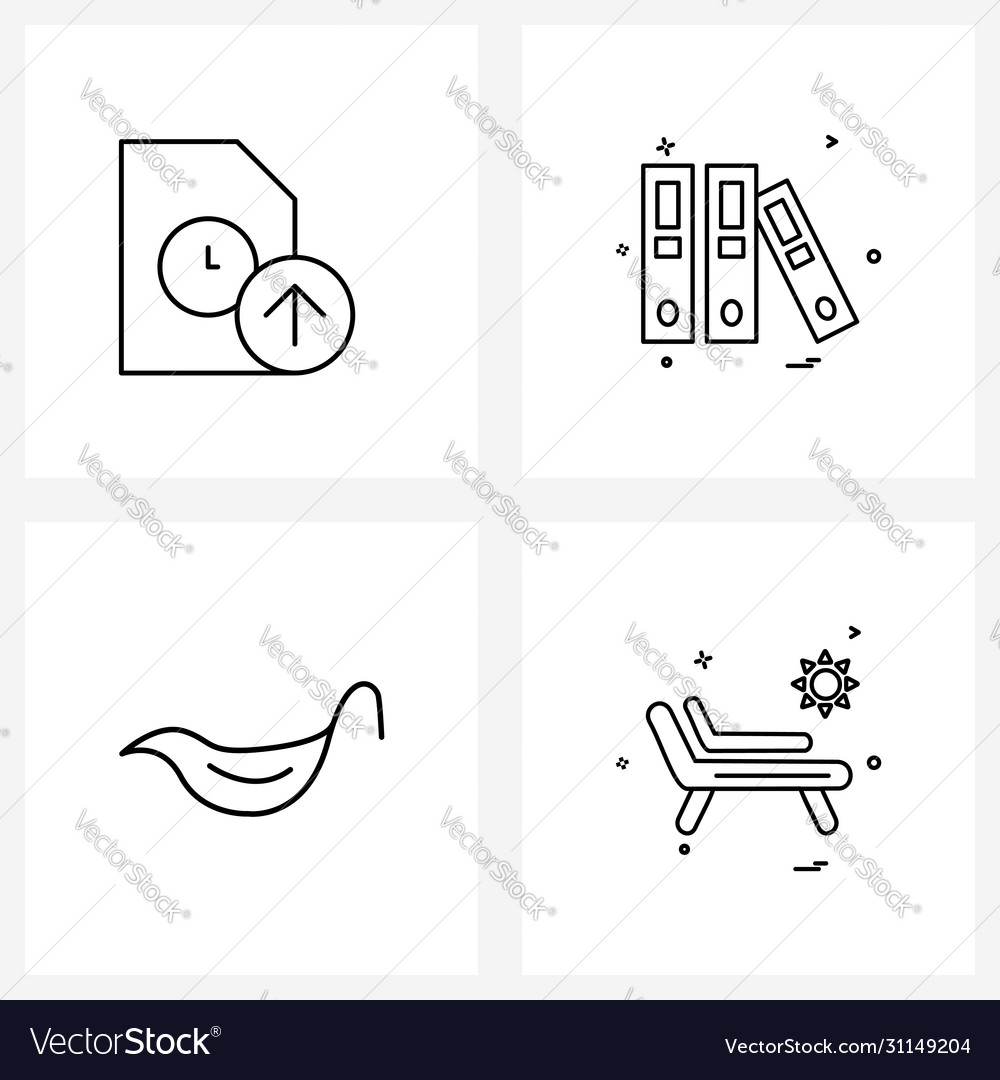 4 universal line icons for web and mobile data