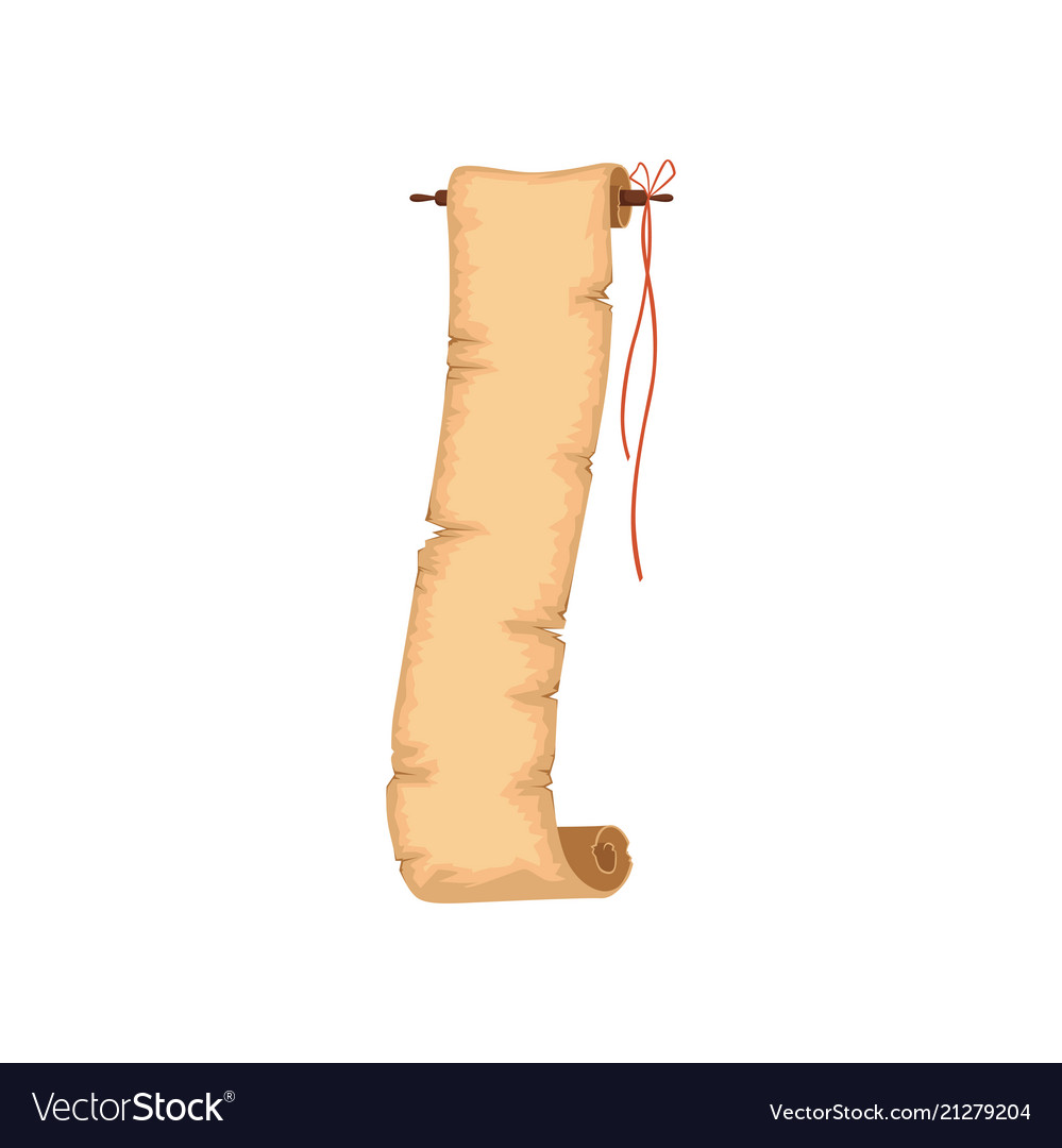 Ancient manuscript paper scroll with space vector image Ancient manuscript paper scroll with space