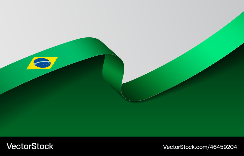 Brazil ribbon flag background Royalty Free Vector Image