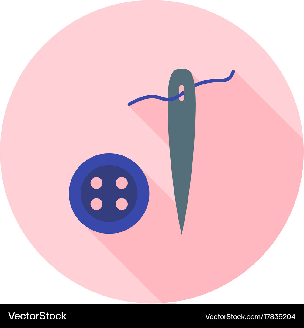 Button and needle Royalty Free Vector Image - VectorStock