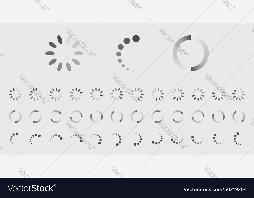 Circular Loading-Puffering-Symbole Set vector image Circular Loading-Puffering-Symbole Set