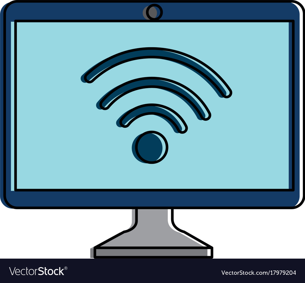 Computer display with wifi signal