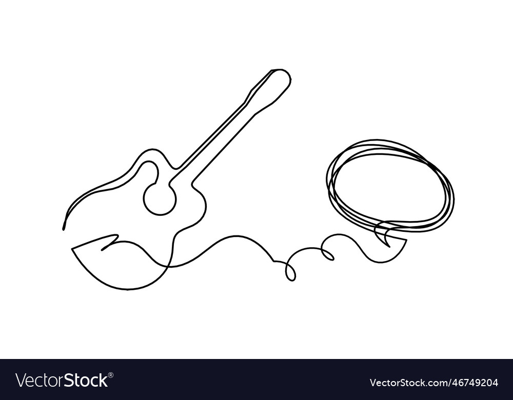 Continuous Line Guitar Sketch
