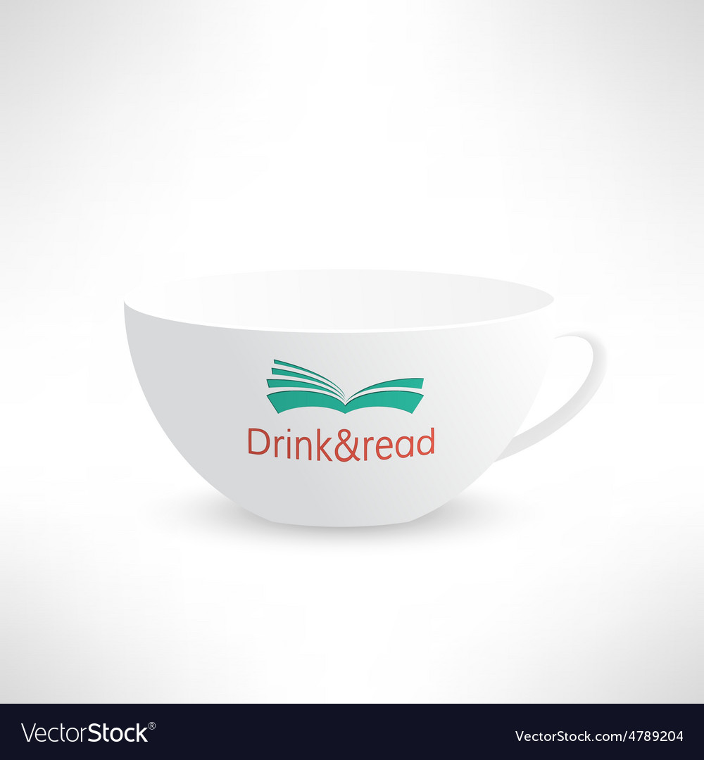 Becher mit Buch in realistischen Design Haken