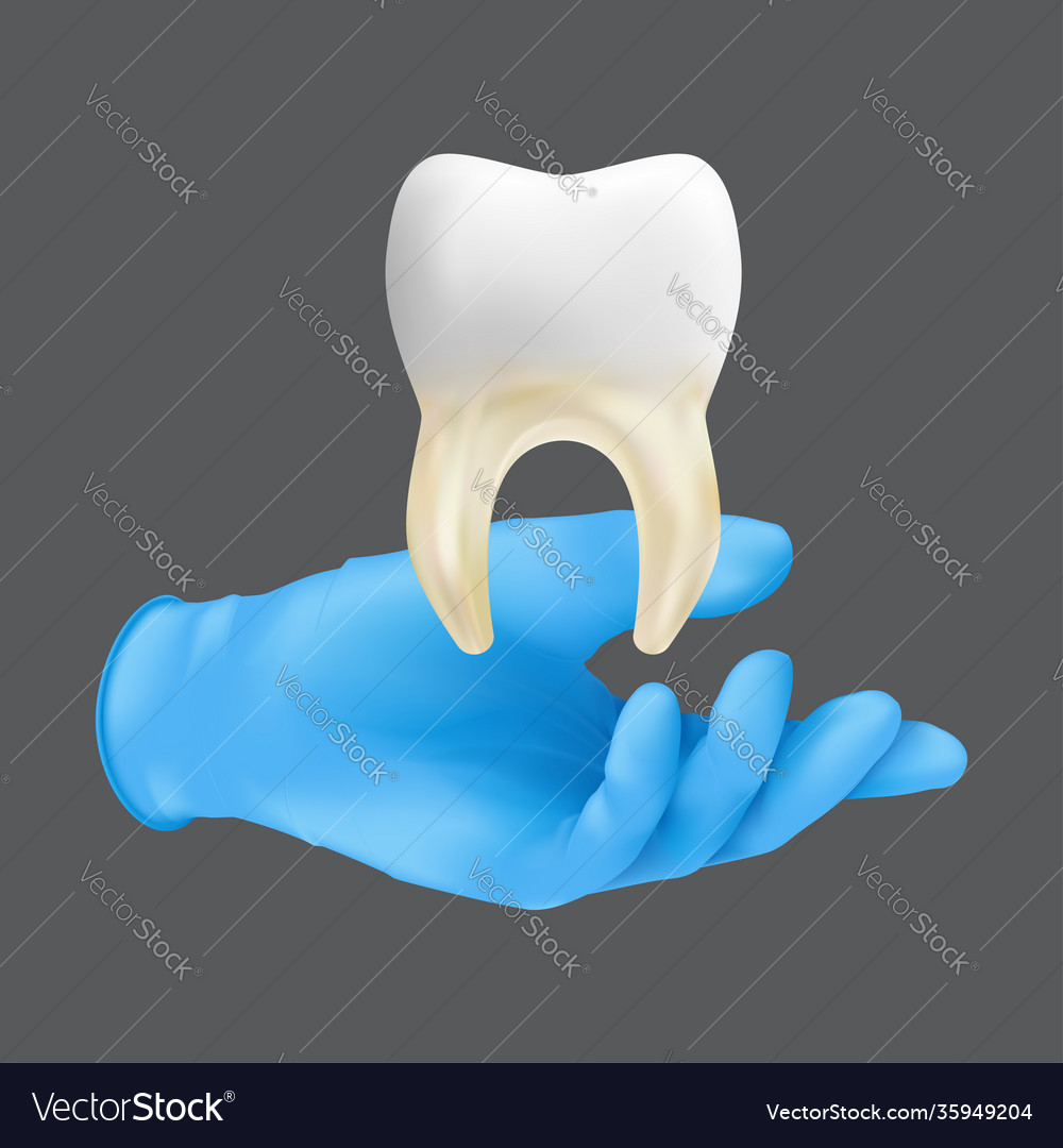 Zahnarzt Hand tragen blauen Schutz vector image Zahnarzt Hand tragen blauen Schutz