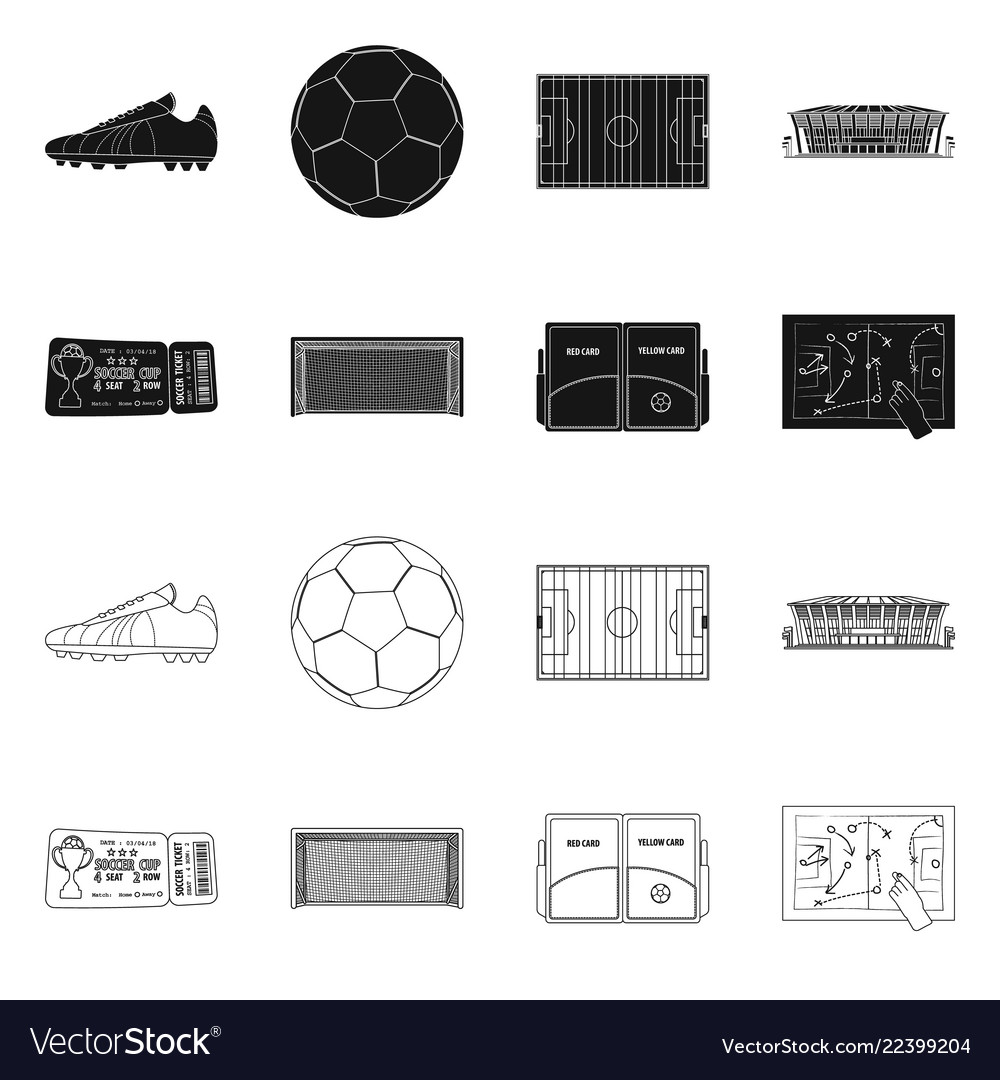 Design of soccer and gear symbol set