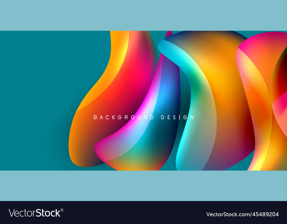 Fluid color liquid 3d elements abstract background