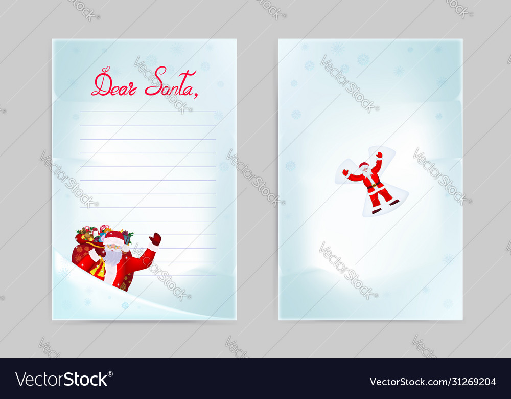 Front and back pages christmas wish list vector image Front and back pages christmas wish list