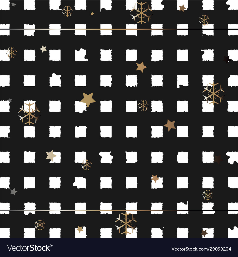 Funky pattern with golden shimmering elements vector image Funky pattern with golden shimmering elements