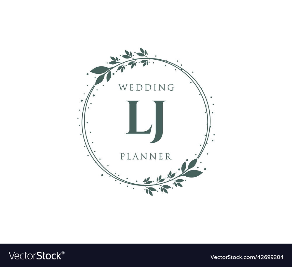 Lj initials letter wedding monogram logos Vector Image