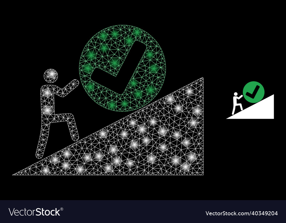 Mesh web man rolling confirmation up vector image Mesh web man rolling confirmation up