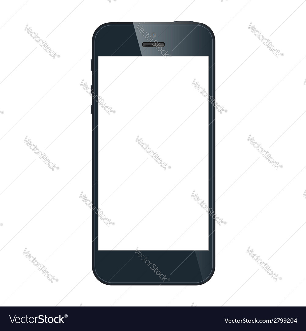 Realistic Black Iphone 5s With Blank Screen Vector Image