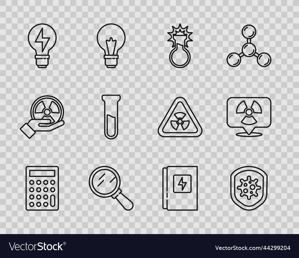 Set line calculator shield protecting from virus vector image Set line calculator shield protecting from virus