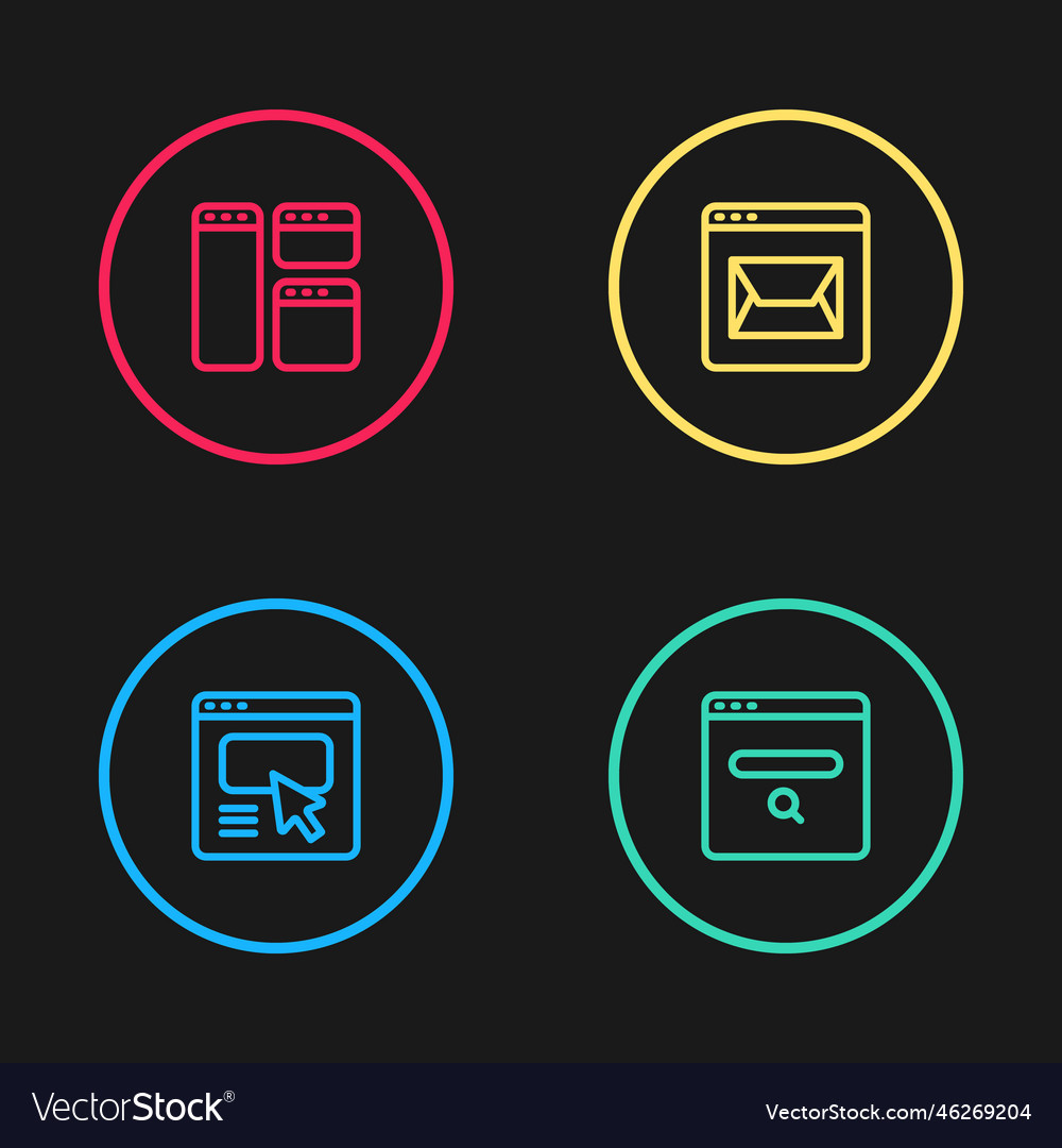 Set line ui oder ux design Suchmaschine Website vector image Set line ui oder ux design Suchmaschine Website
