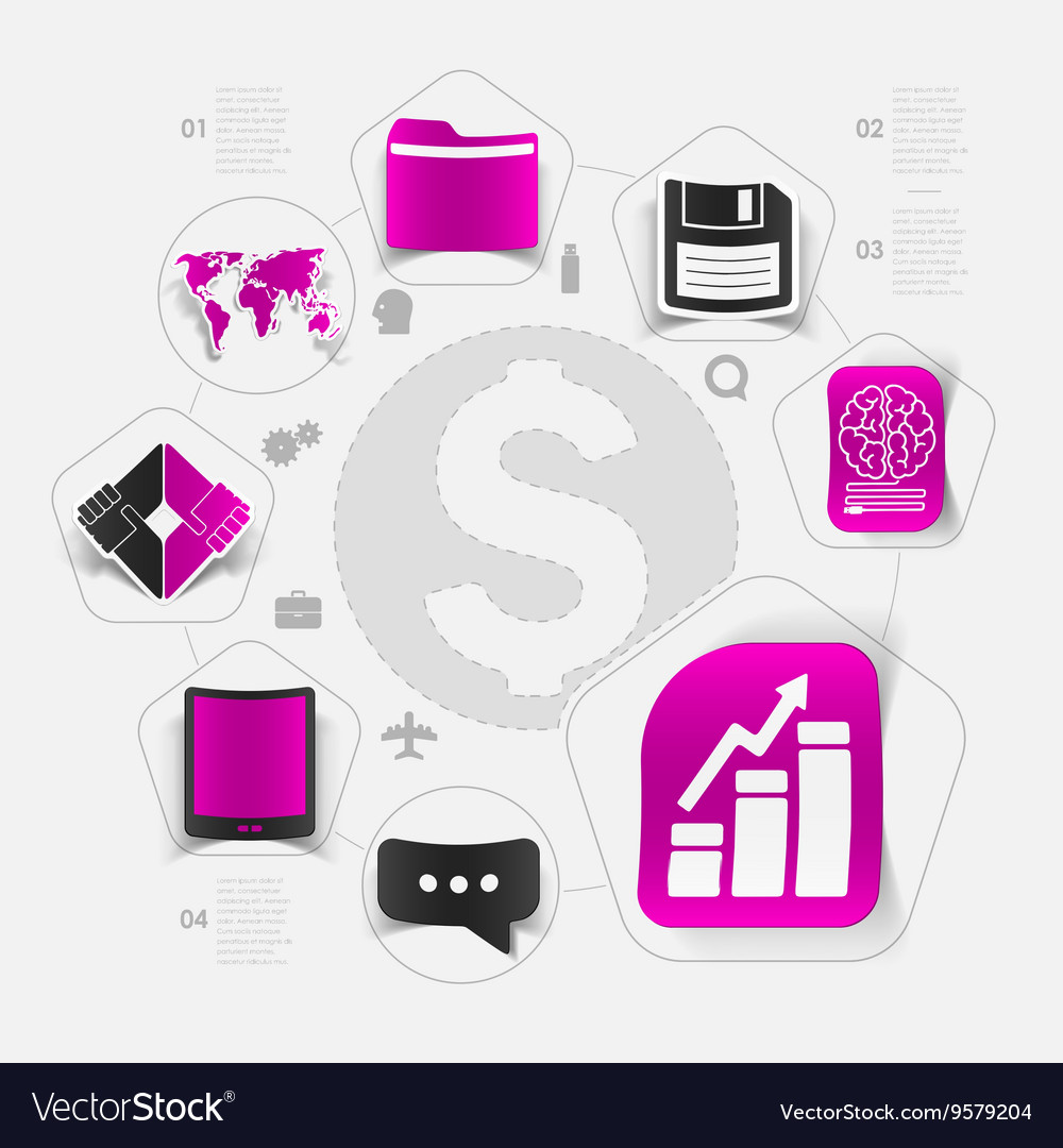 Set of sticker design high-tech business concept