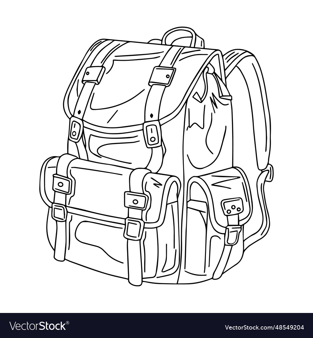 Sketch of a backpack with clasps