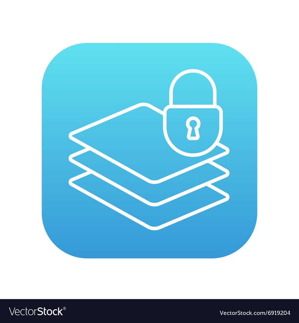 Stack of papers with lock line icon