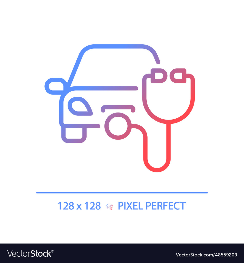 2d thin linear gradient car health icon Royalty Free Vector