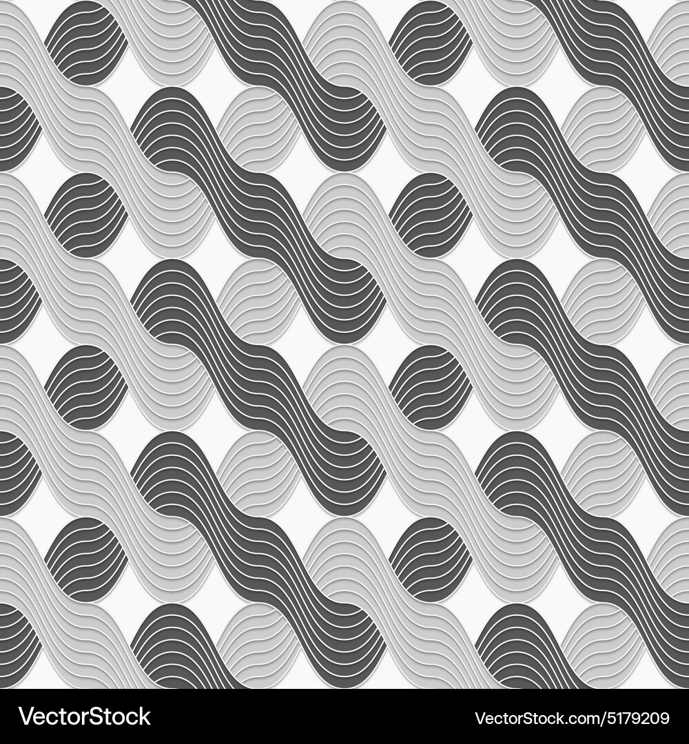 3d shades of gray interlocking striped waves Vector Image