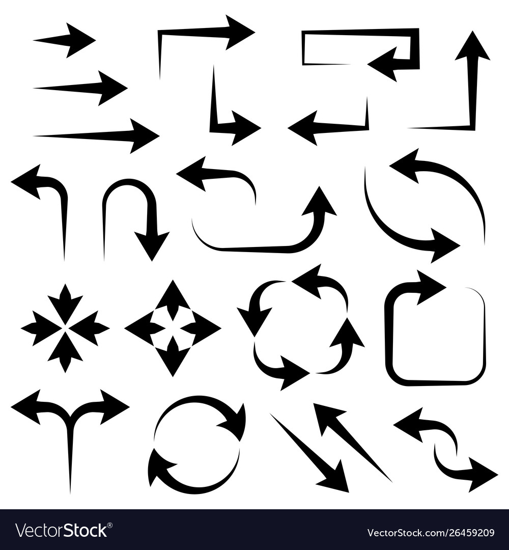 Arrows set simple web signs