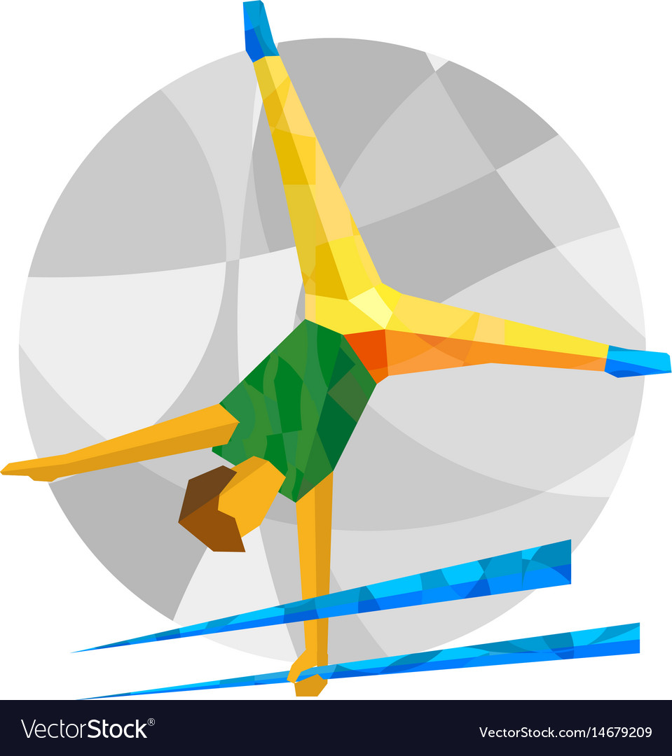Artistic gymnastics with abstract patterns