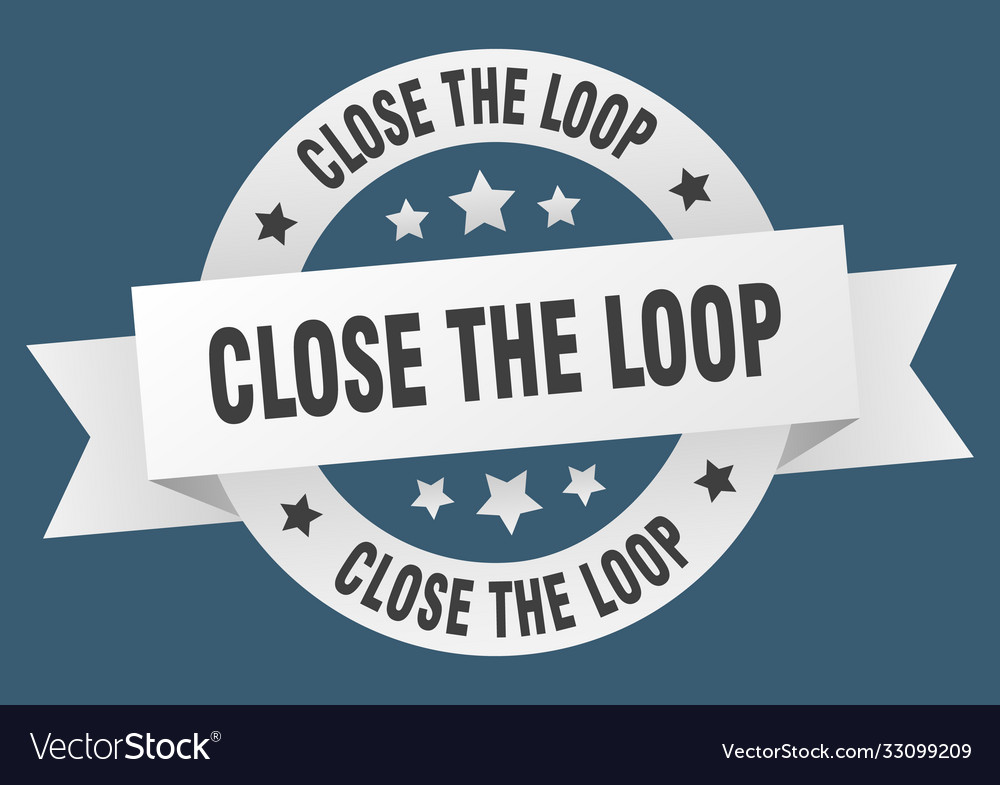 Close loop round ribbon isolated label