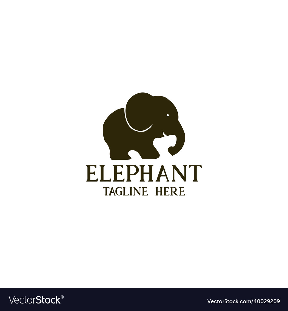 Elephant silhouette design logo Royalty Free Vector Image