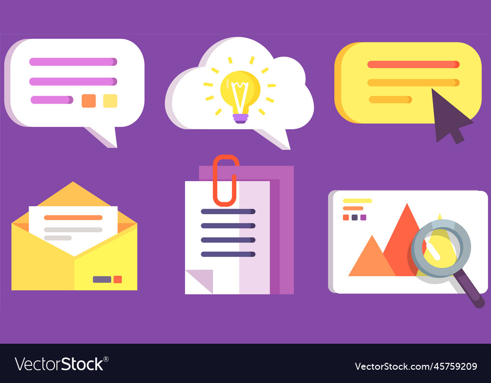 Email communication and messaging envelope paper vector image Email communication and messaging envelope paper