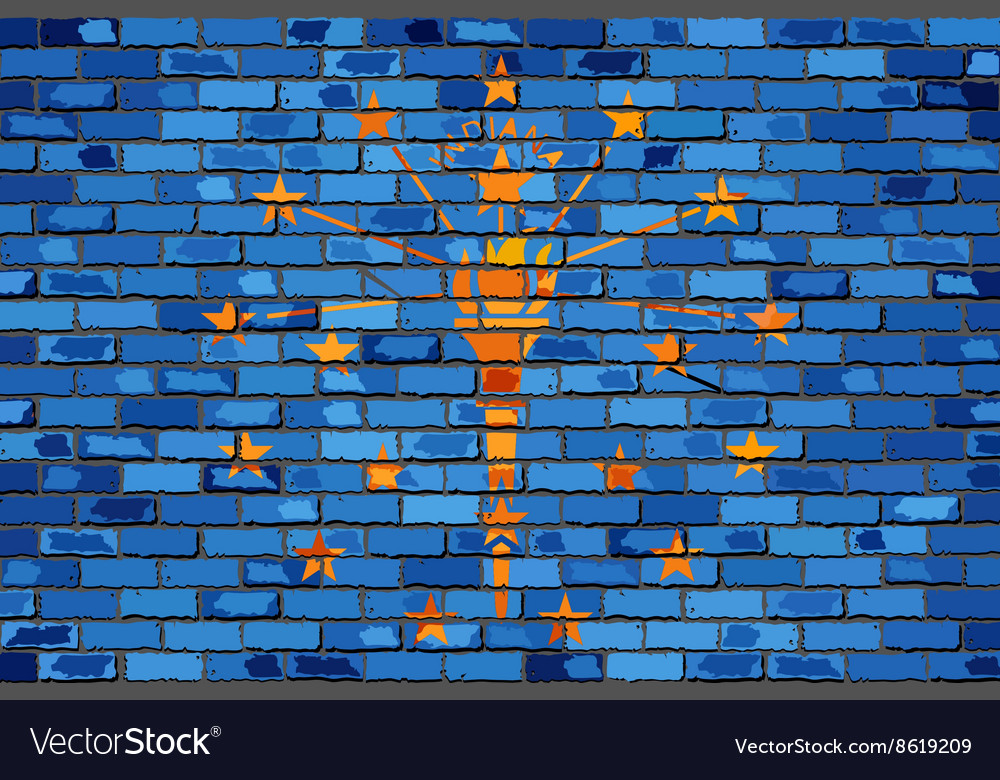 Flag of indiana on a brick wall