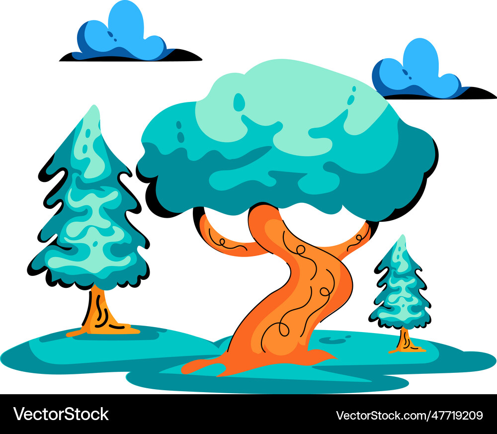 Forest view Royalty Free Vector Image - VectorStock