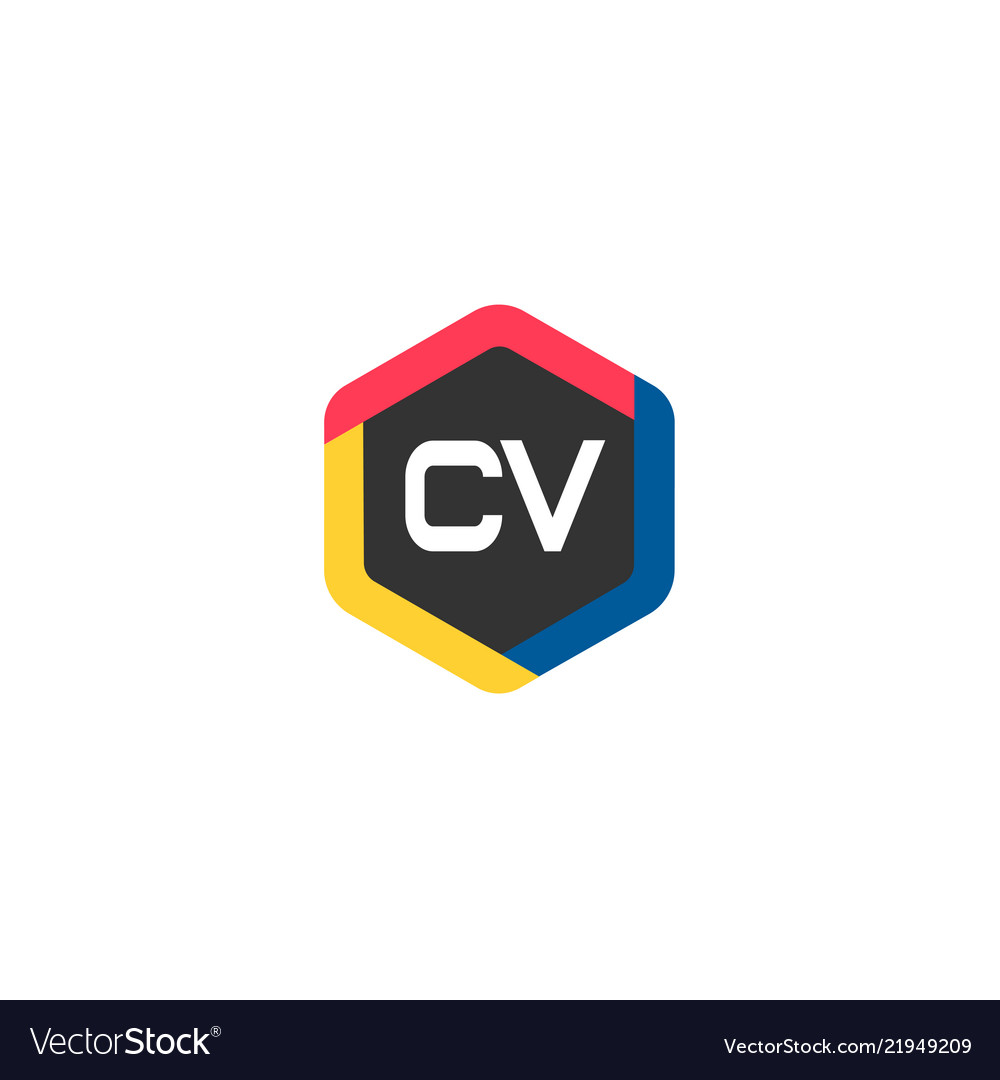 Initial letter cv logo template design Royalty Free Vector