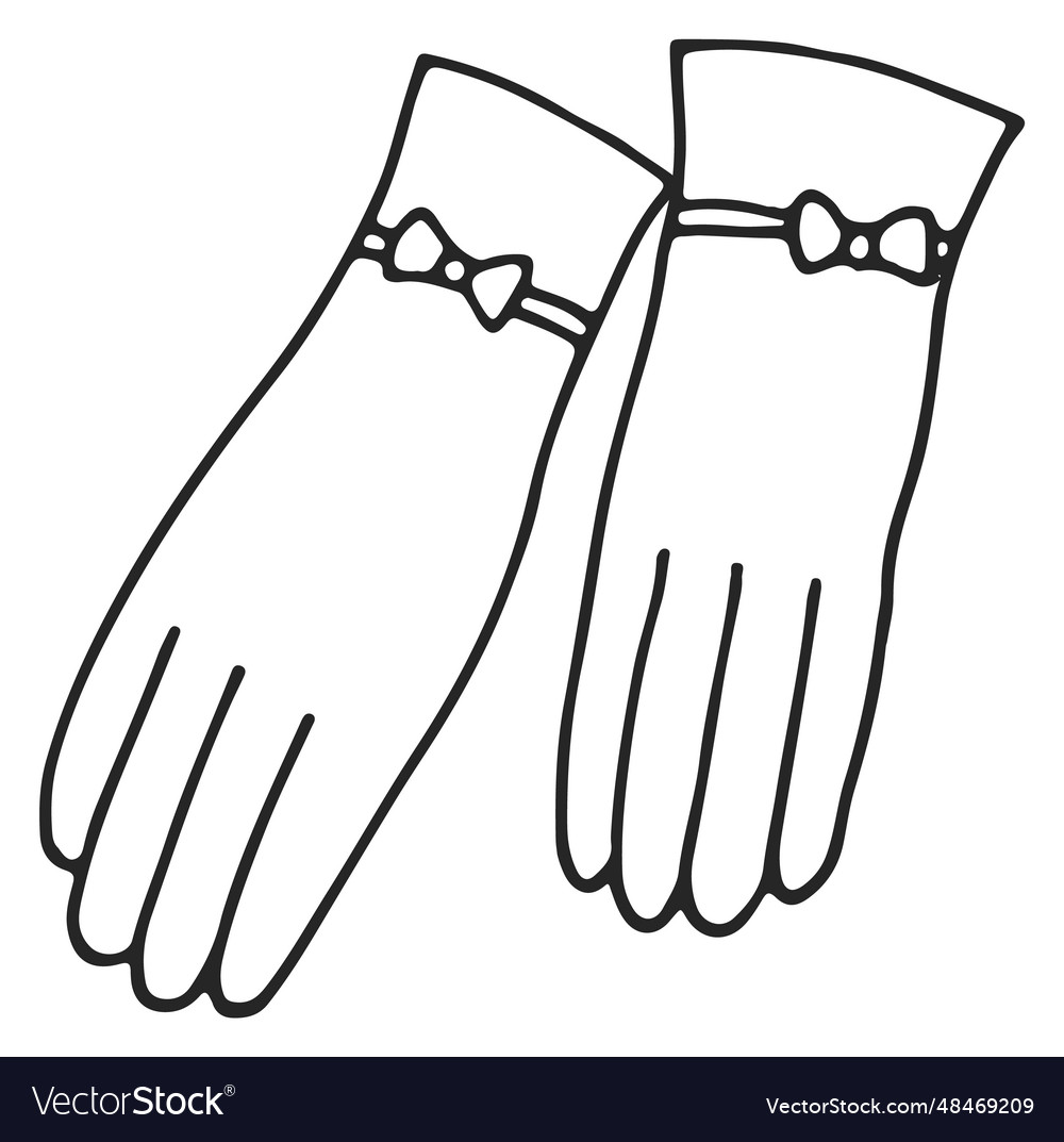 Lady Gloves Pair Line Icon Female Accessory Vector Image Lady Gloves Pair Line Icon Female Accessory Vector Image