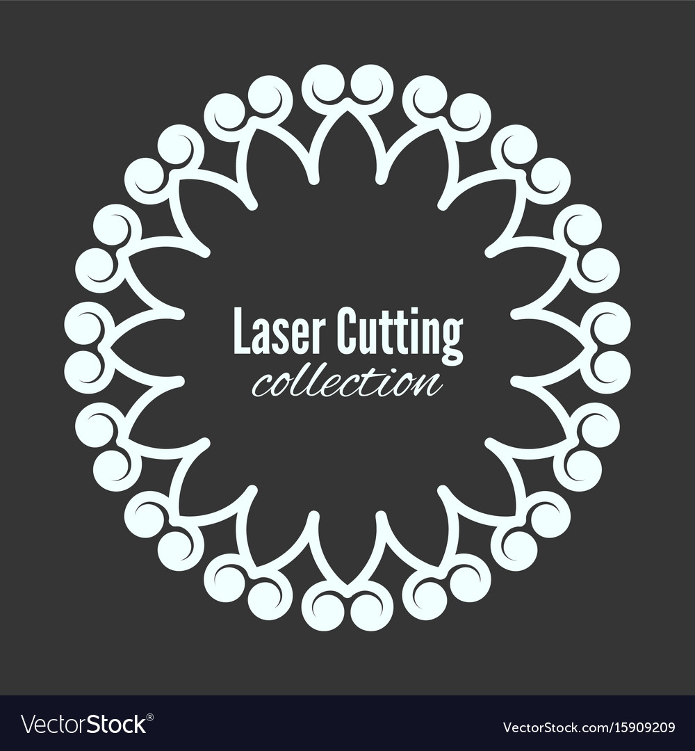 Laser Flower Cut The Template Frame Fl Vector Image