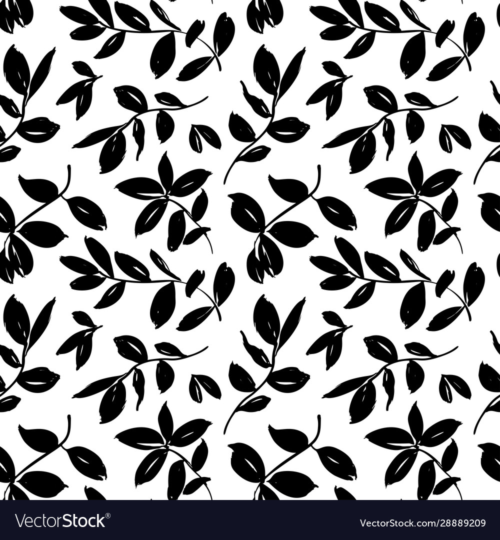 Leaves and branches seamless pattern