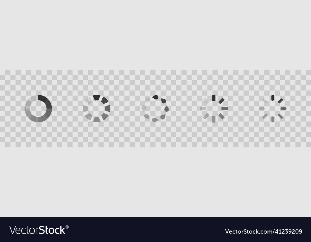 Loader circle transparent icon set isolated web vector image Loader circle transparent icon set isolated web