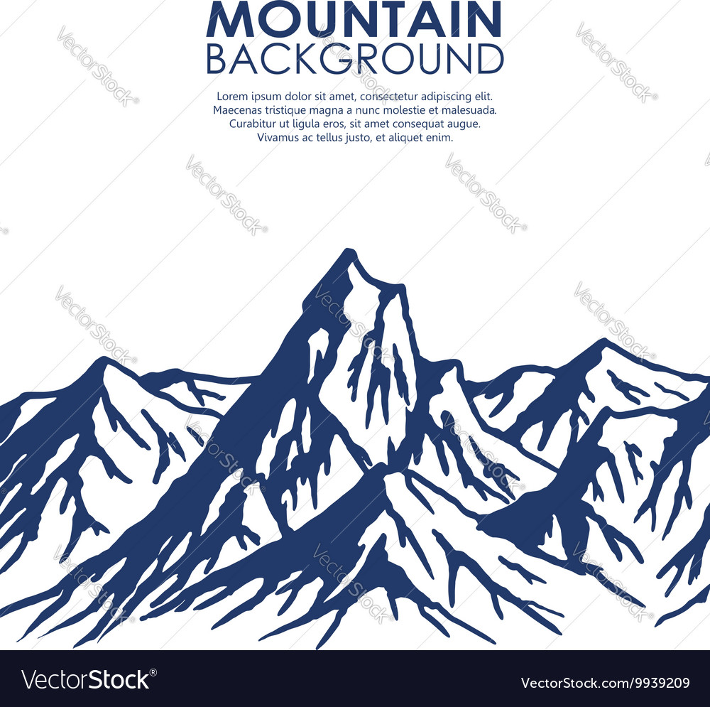 Mountain range isolated on white background