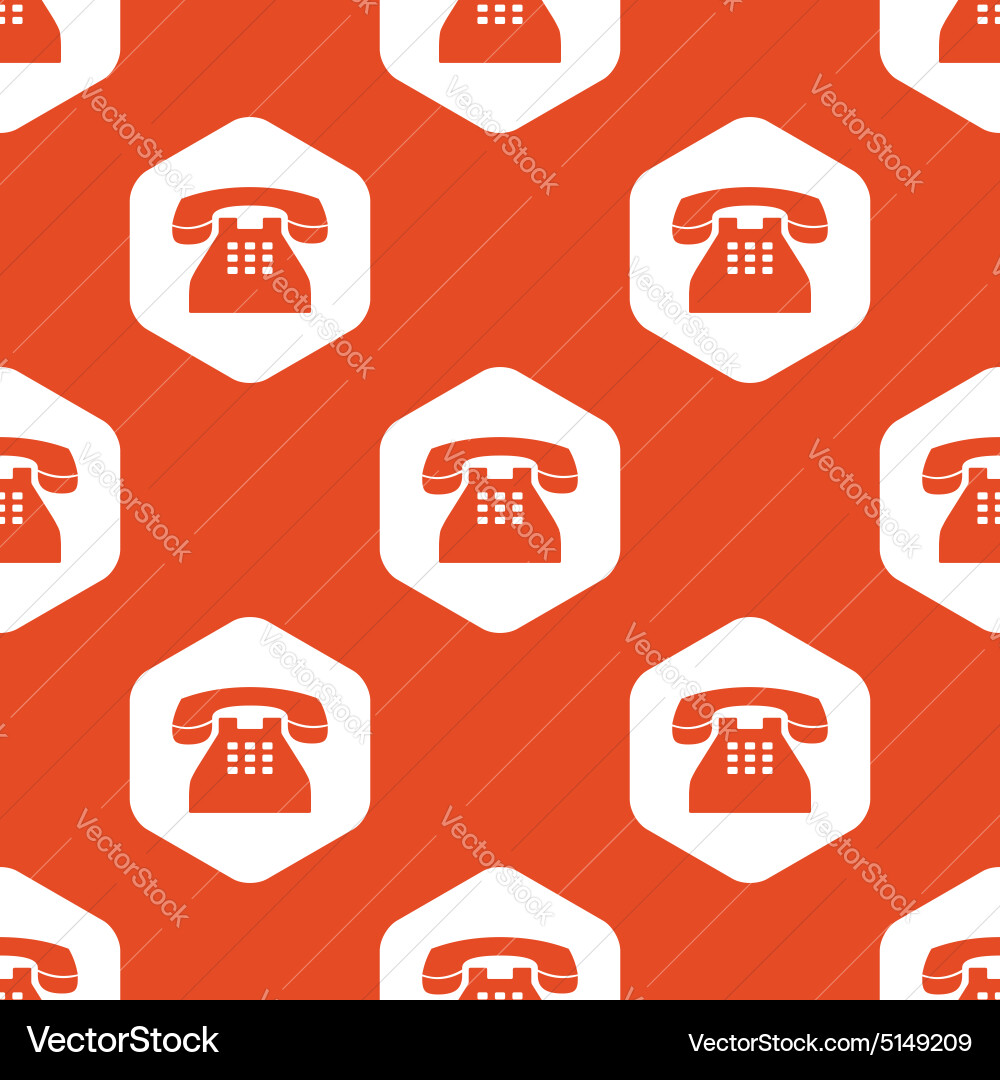 Orange hexagon phone pattern Royalty Free Vector Image