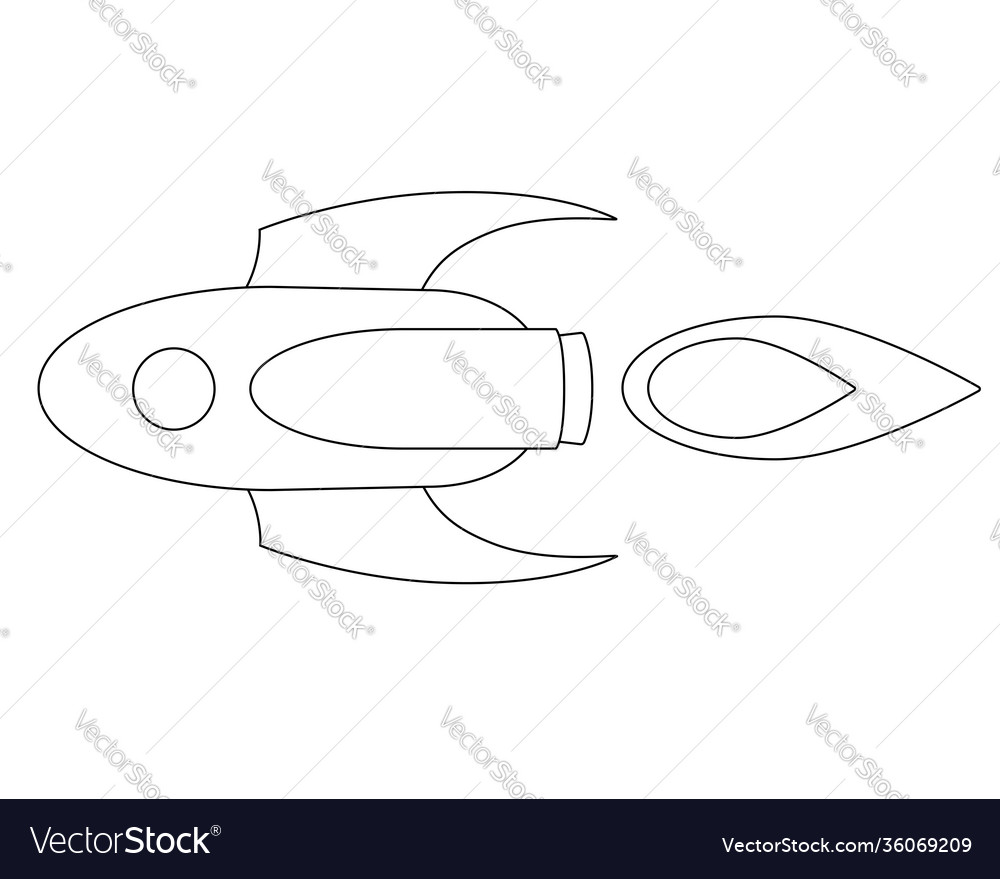 Rocket flying horizontally spaceship to mars vector image Rocket flying horizontally spaceship to mars