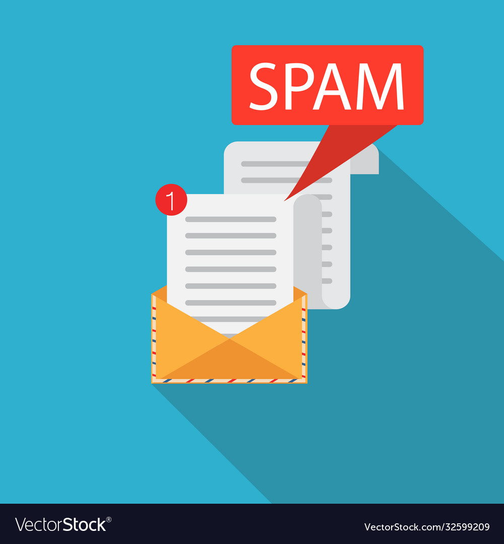 Spam data concept attention message vector image Spam data concept attention message