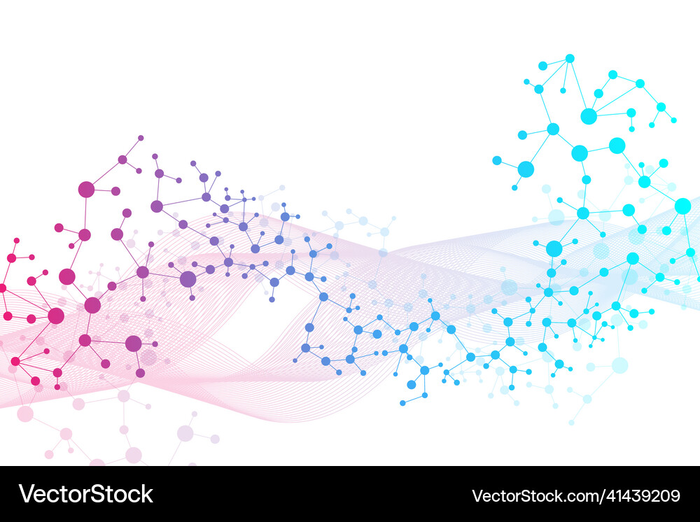 Structure molecule and communication dna atom Vector Image