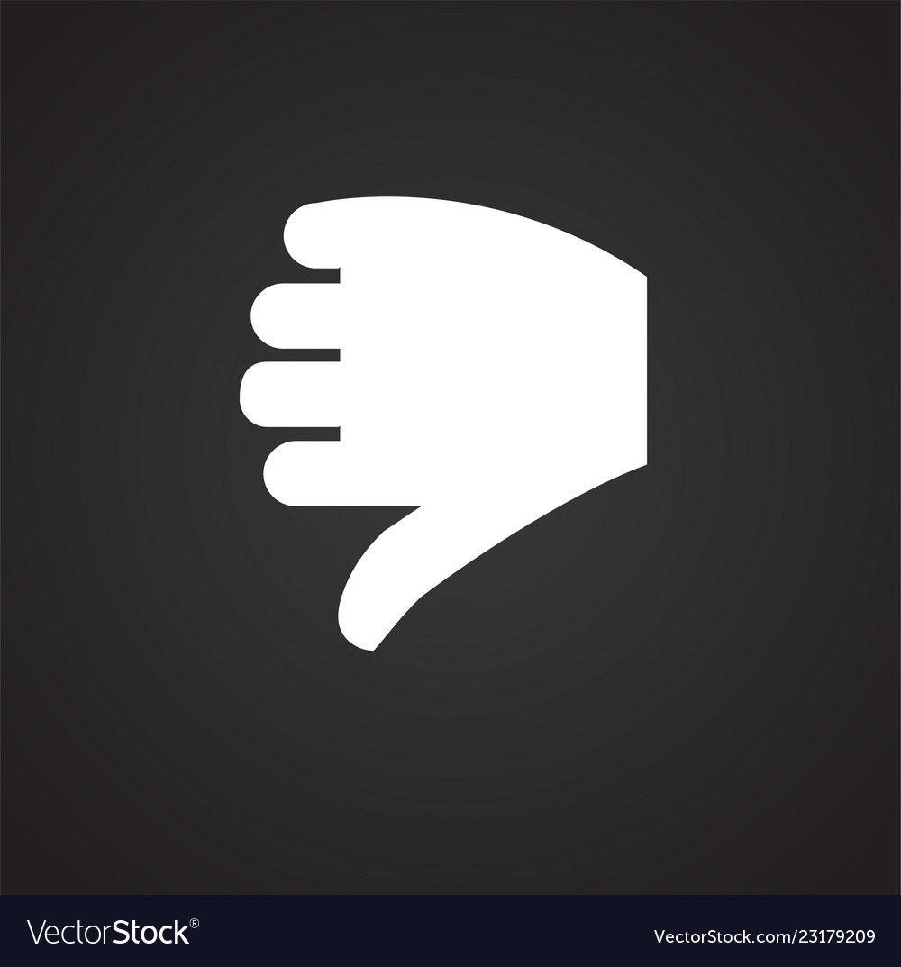 Thumb-Down-Symbol auf weißem Hintergrund für Grafik