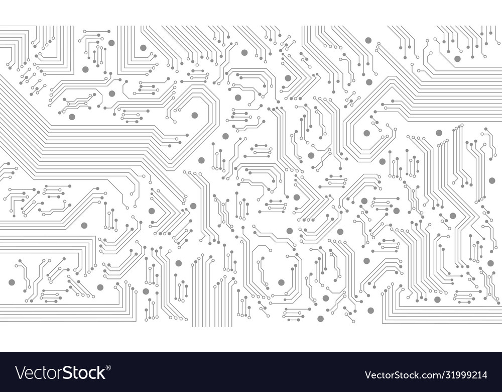 Abstract grey circuit pattern on white technology Vector Image