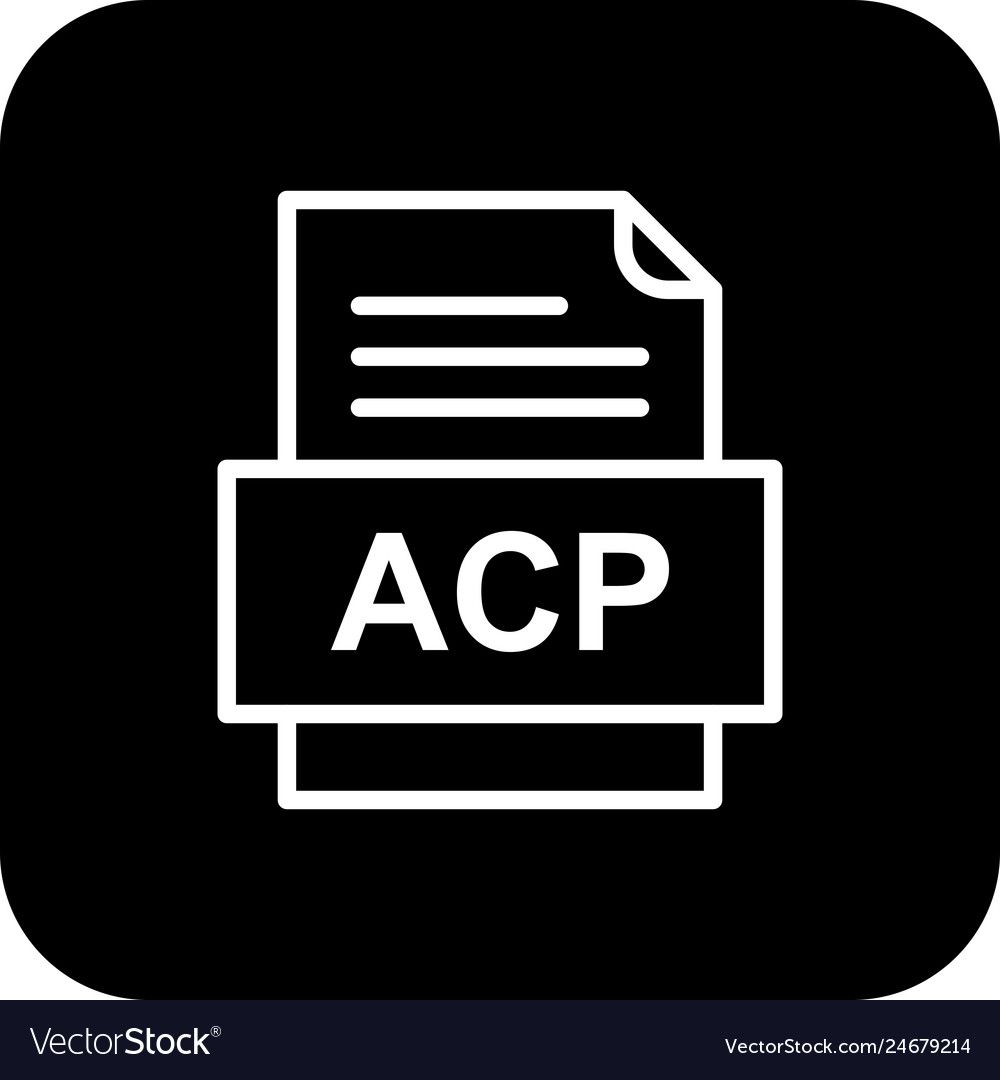 Acp file document icon Royalty Free Vector Image