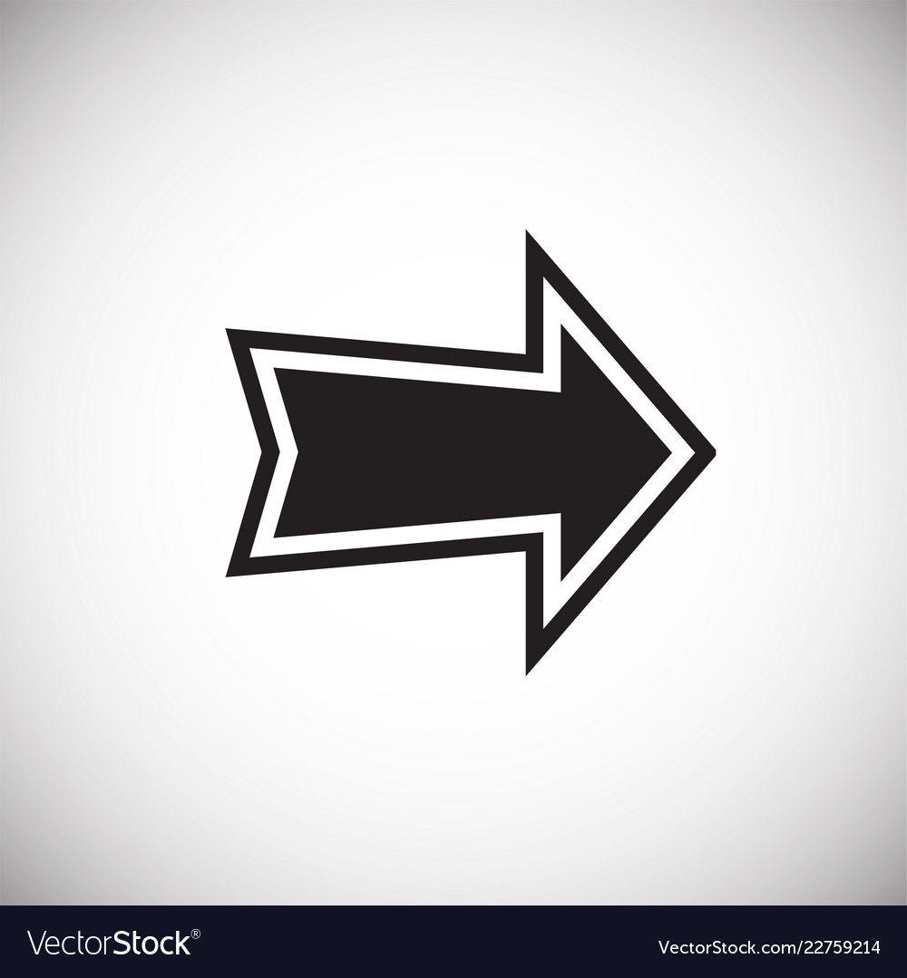 Arrow with outline on white background vector image Arrow with outline on white background