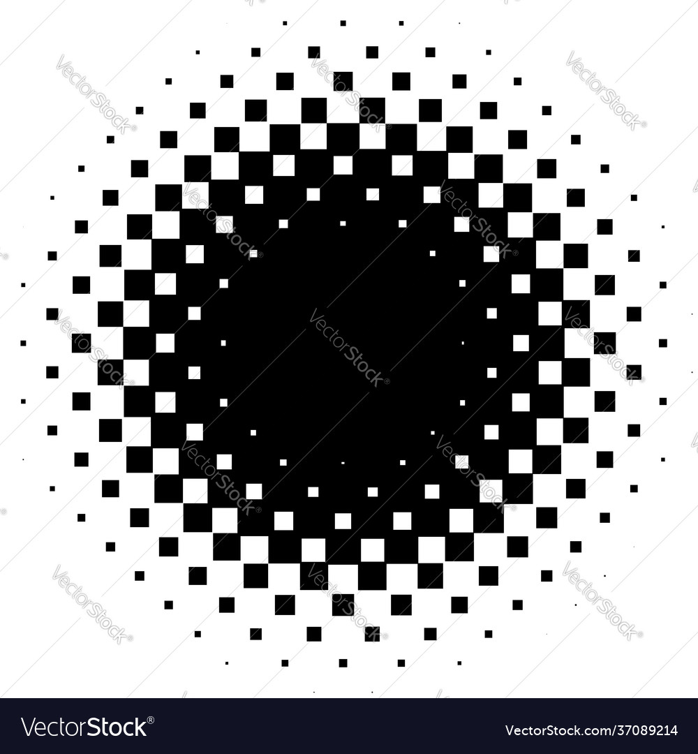 Circular Halftone Square Pattern