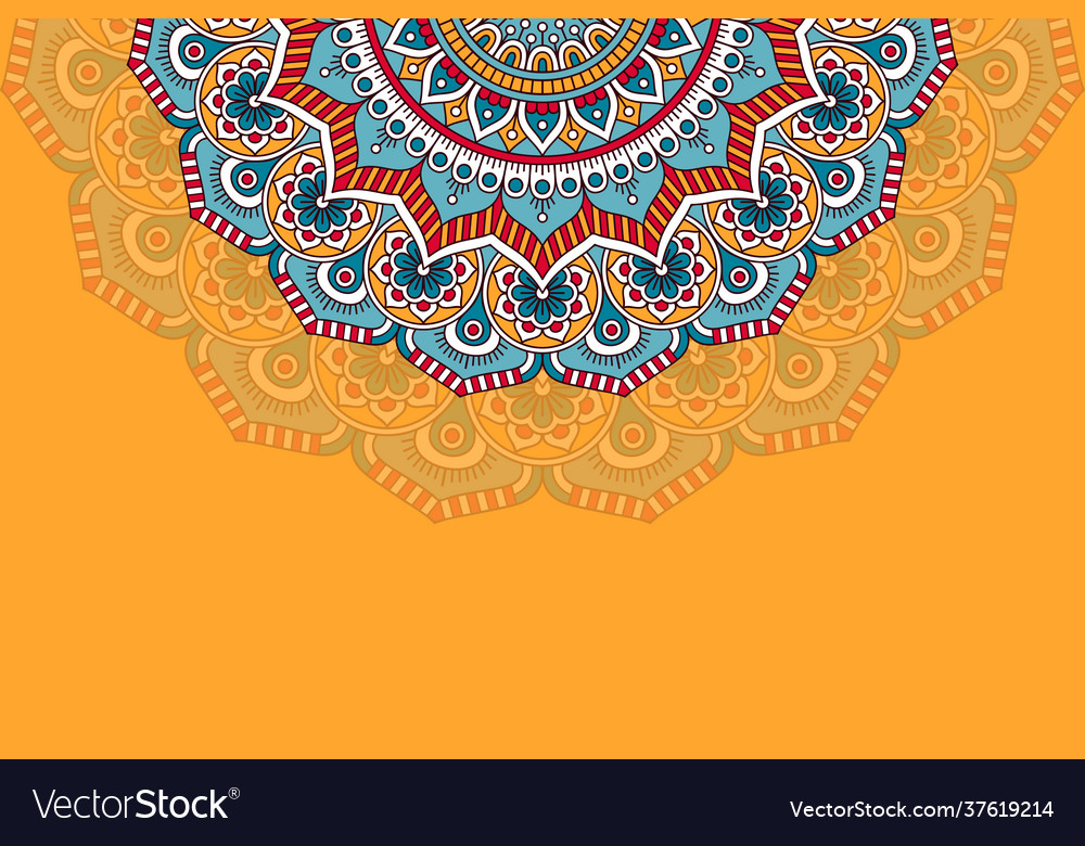 Colorful background with mandala template Vector Image