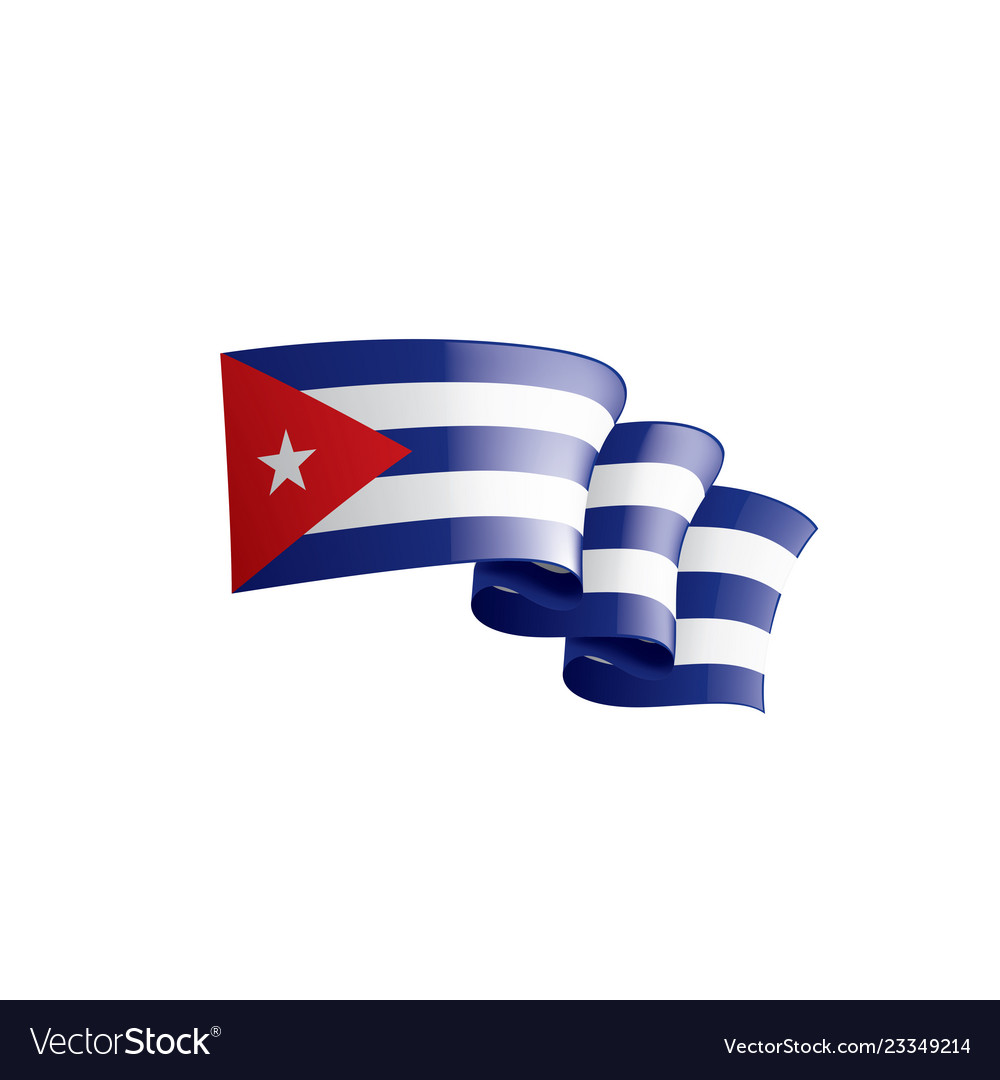 Cuba flag on a white